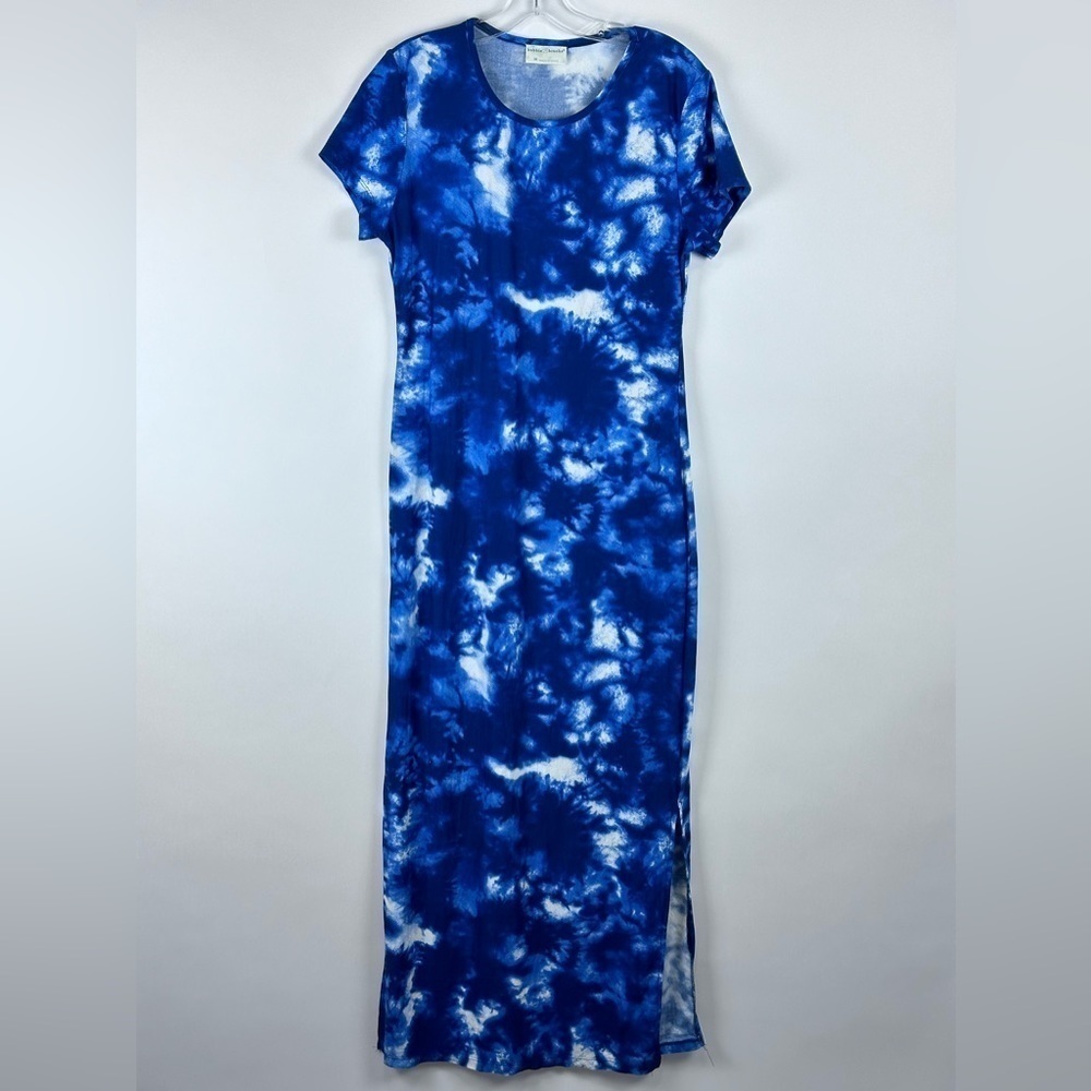 Women's Blue Tie Dye Soft Maxi Dress